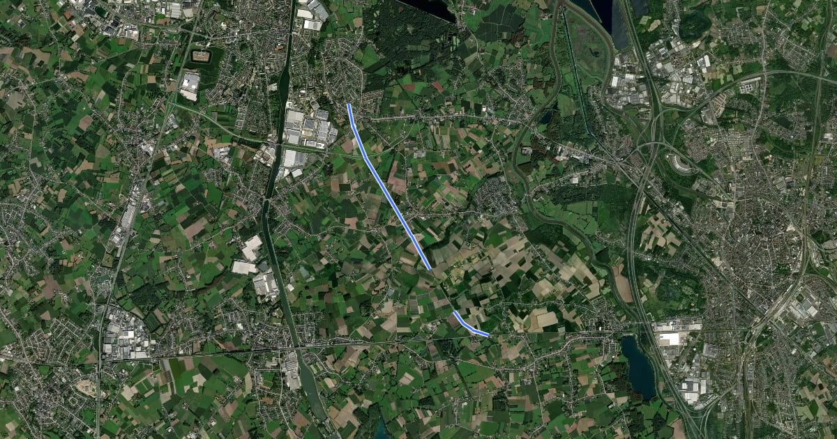 Маршрут F18 Fietssnelweg Sint-Niklaas - Mechelen (Blaasveld-Hombeek) на спутниковом снимке