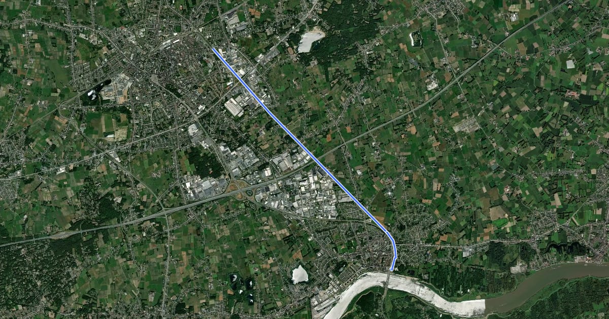 Маршрут F18 Fietssnelweg Sint-Niklaas - Mechelen (Sint-Niklaas-Temse) на спутниковом снимке