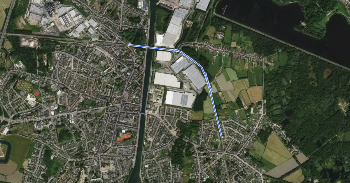 Маршрут F18 Fietssnelweg Sint-Niklaas - Mechelen (Willebroek) на спутниковом снимке