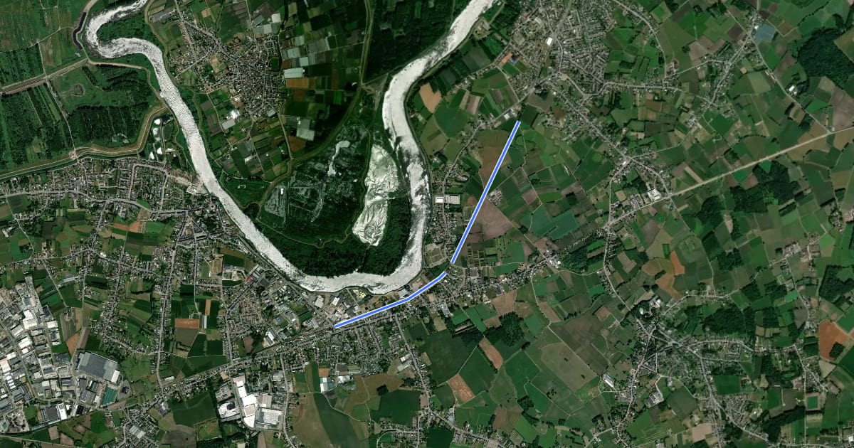 Маршрут F19 Fietssnelweg Briel - Sint-Amands (wenslijn) на спутниковом снимке