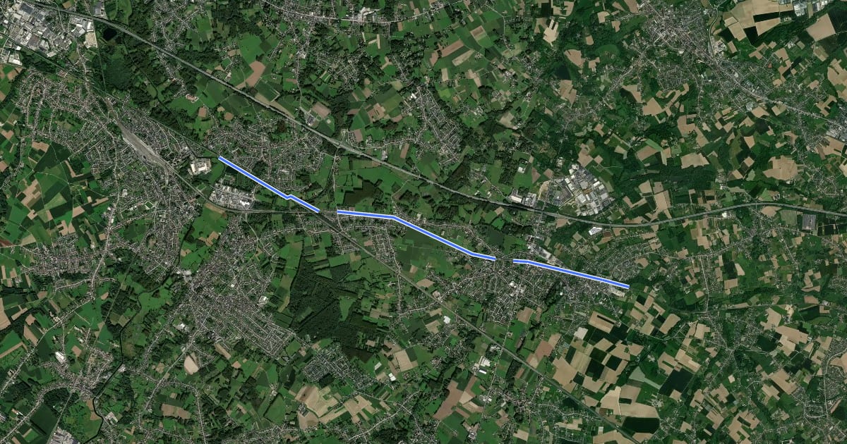 Маршрут F2 Fietssnelweg Affligem - Ternat (wenslijn) на спутниковом снимке