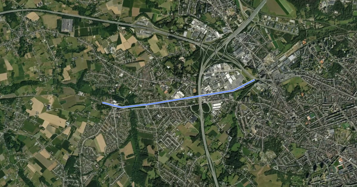 Маршрут F2 Fietssnelweg Dilbeek - Groot-Bijgaarden (wenslijn) на спутниковом снимке