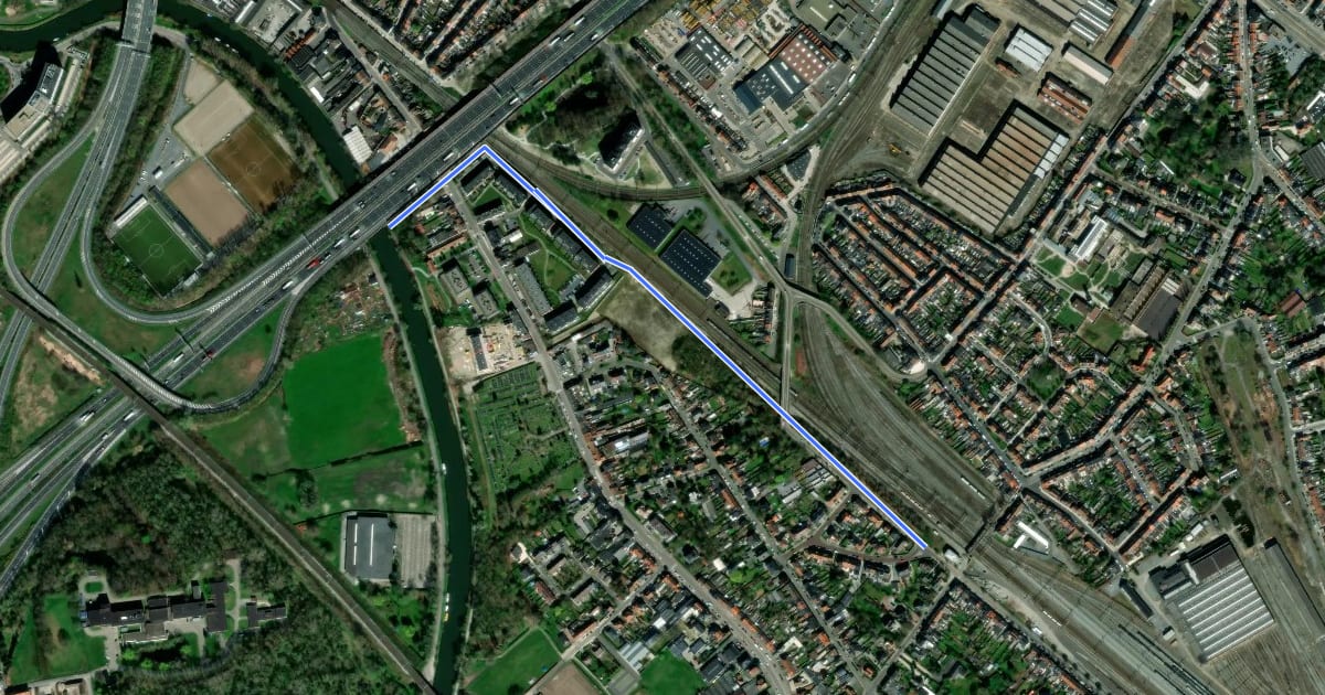 Маршрут F2 Fietssnelweg Gentbrugge (wenslijn) на спутниковом снимке