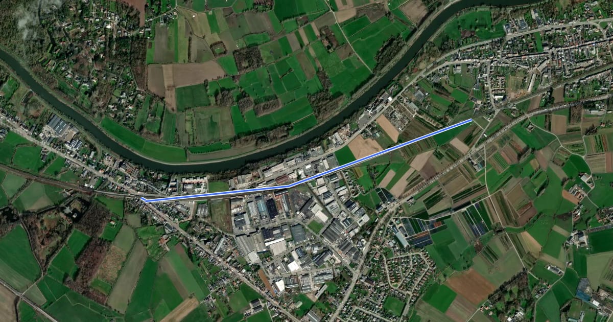 Маршрут F2 Fietssnelweg Kwatrecht - Overbeke на спутниковом снимке