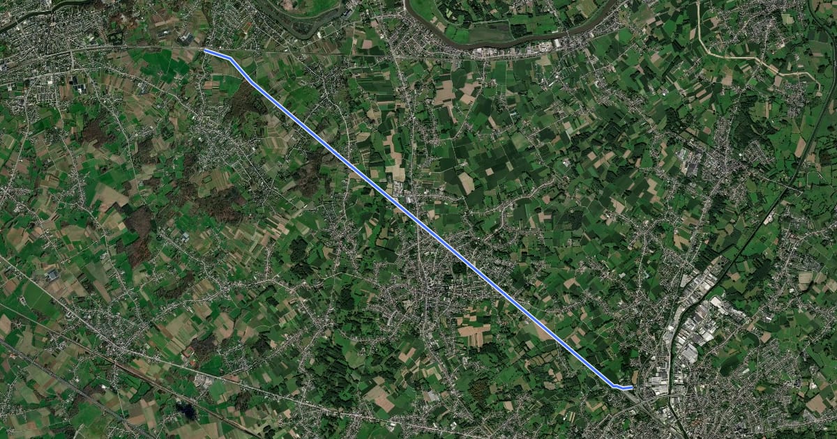 Маршрут F2 Fietssnelweg Schellebelle - Aalst (wenslijn) на спутниковом снимке
