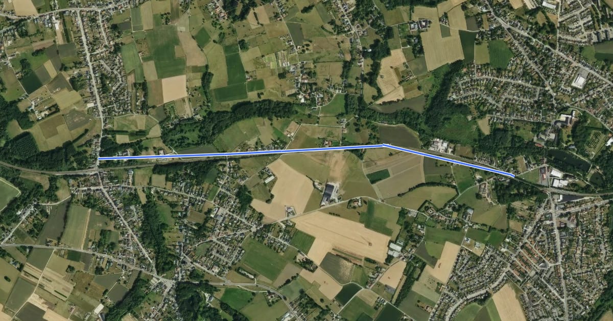 Маршрут F2 Fietssnelweg Sint-Martens-Bodegem на спутниковом снимке
