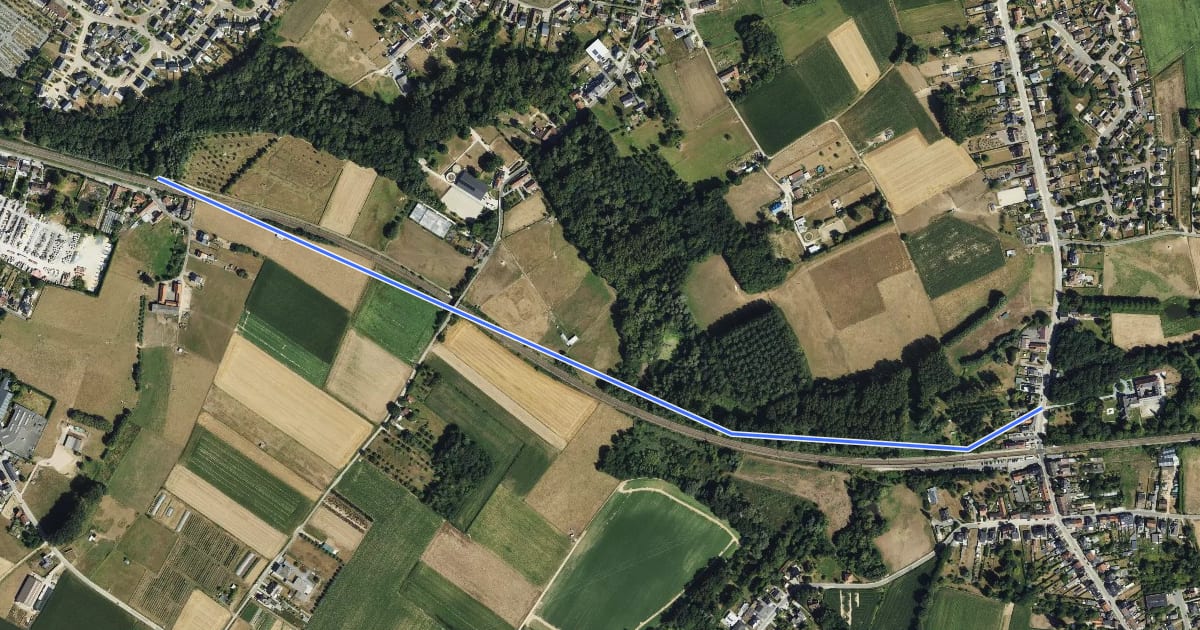 Маршрут F2 Fietssnelweg Ternat - Sint-Martens-Bodegem (wenslijn) на спутниковом снимке