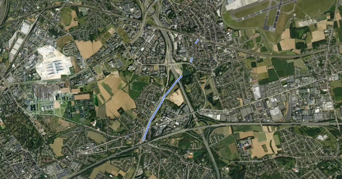 Маршрут F202 Fietssnelweg Zaventem-Woluwe на спутниковом снимке