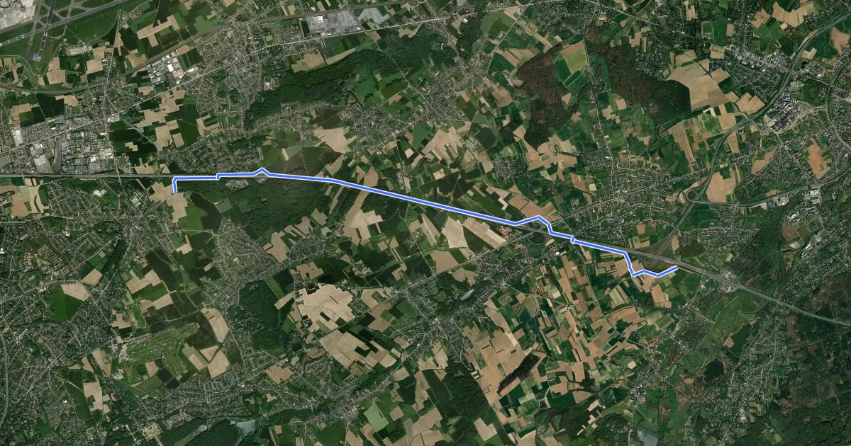 Маршрут F203 Fietssnelweg Sterrebeek - Bertem на спутниковом снимке