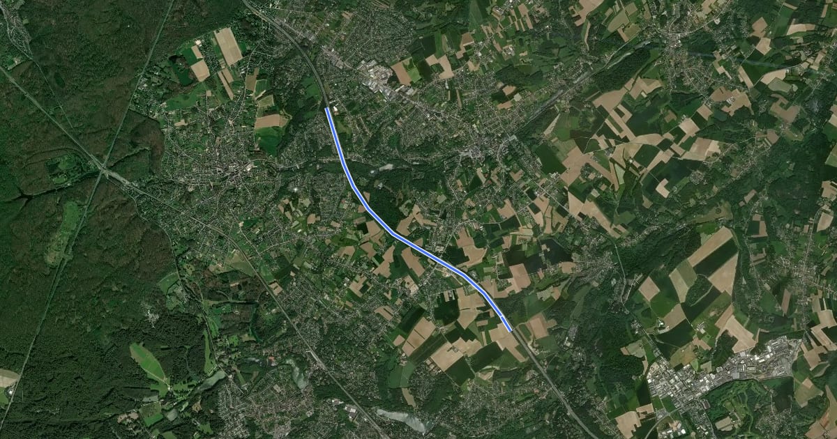 Маршрут F204 Fietssnelweg Jezus-Eik - Overijse на спутниковом снимке