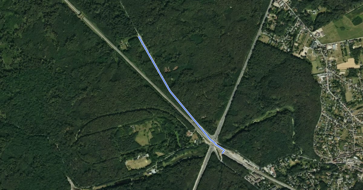 Маршрут F205 Fietssnelweg Brussel - Groenendaal на спутниковом снимке