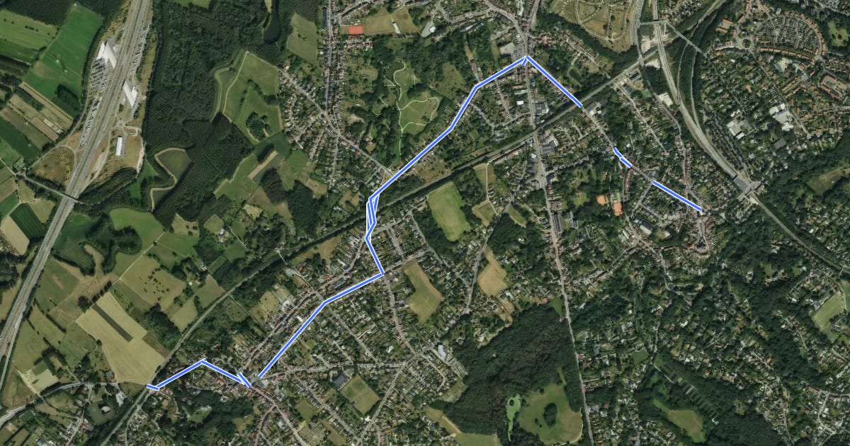 Маршрут F208 Fietssnelweg Beersel (omleiding) на спутниковом снимке