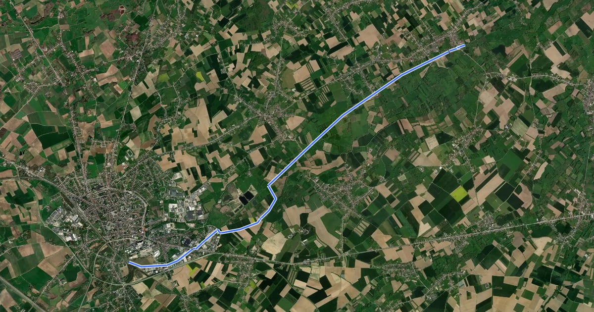 Маршрут F21/F22 Fietssnelweg Tienen - Drieslinter на спутниковом снимке