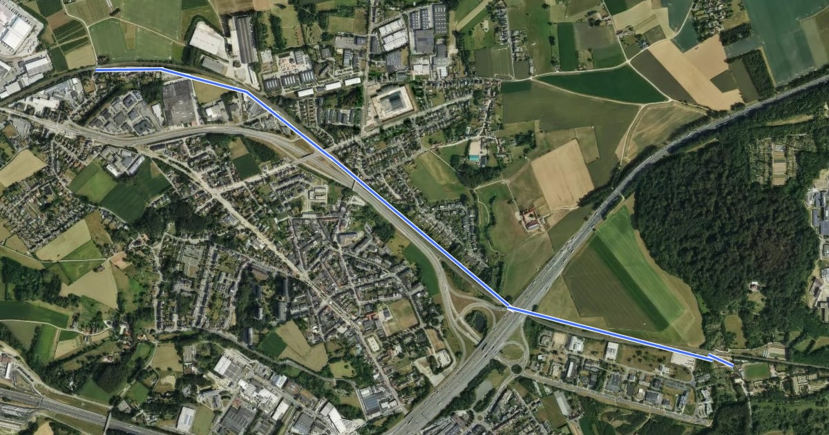 Маршрут F212 Fietssnelweg Zellik - Brussel на спутниковом снимке