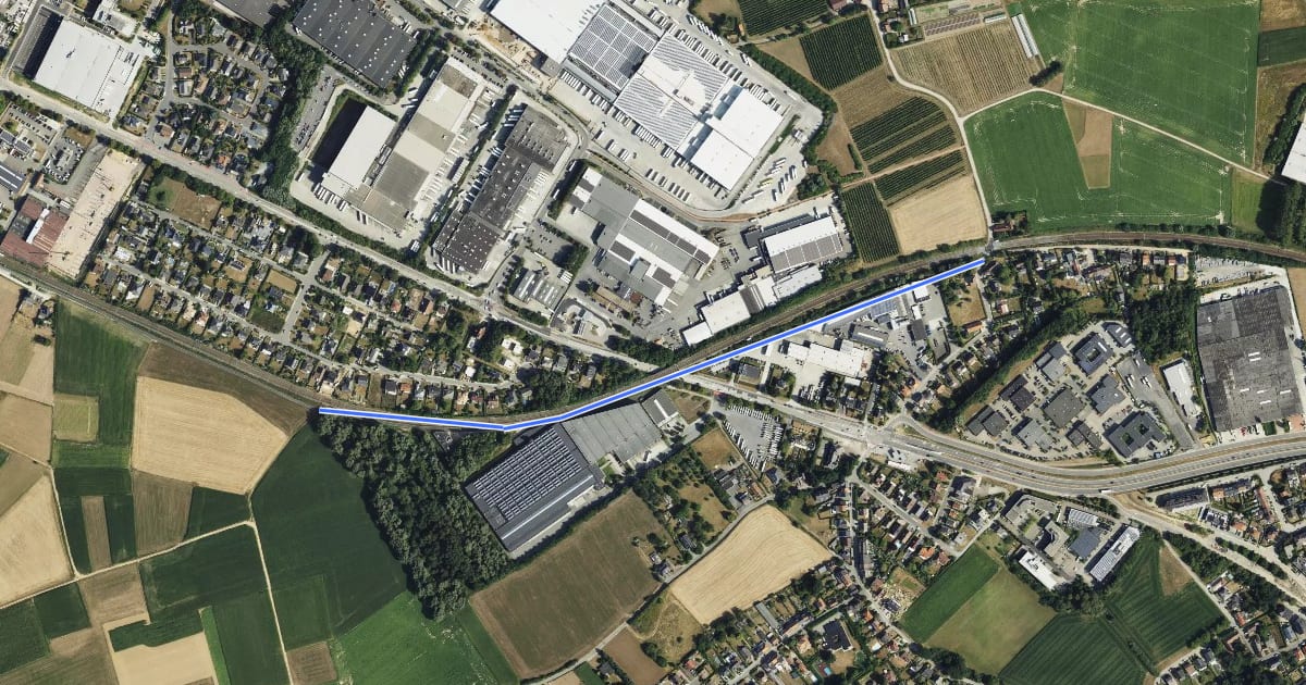 Маршрут F212 Fietssnelweg Zellik (in aanleg) на спутниковом снимке