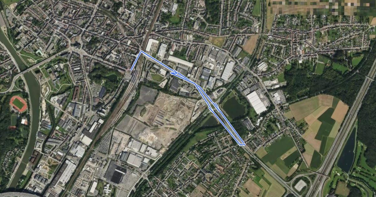 Маршрут F214 Fietssnelweg Vilvoorde (omleiding) на спутниковом снимке