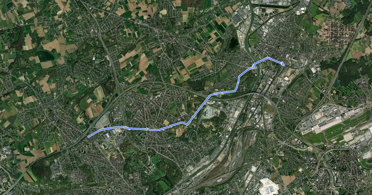 Маршрут F214 Fietssnelweg Wemmel - Vilvoorde на спутниковом снимке