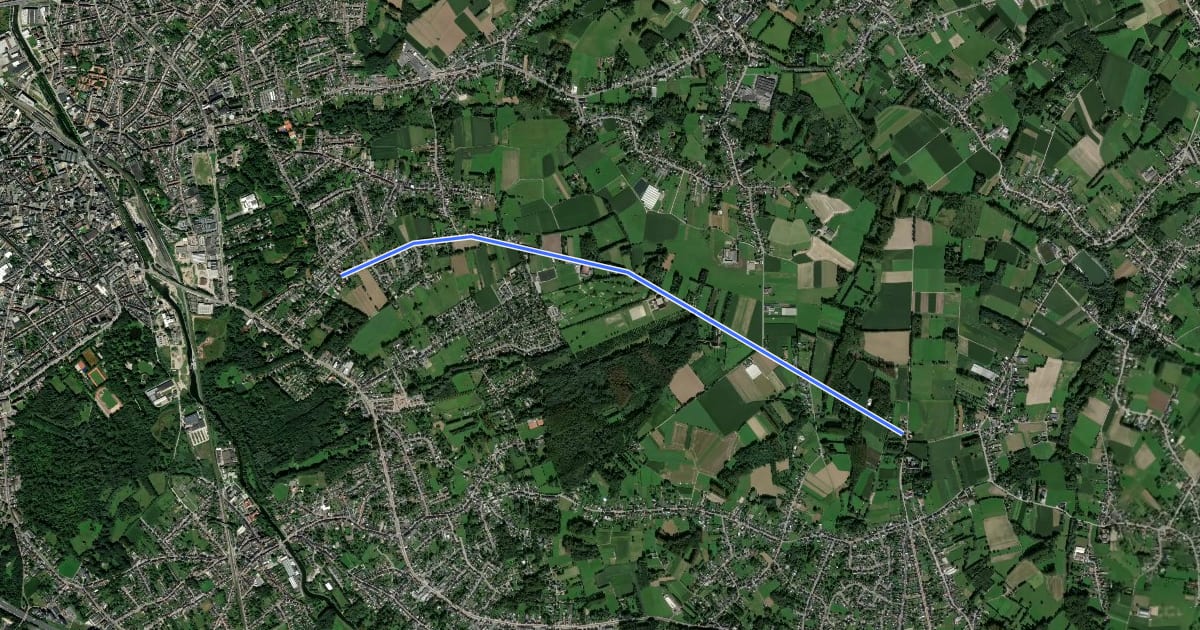 Маршрут F220 Fietssnelweg Aalst - Hekelgem на спутниковом снимке