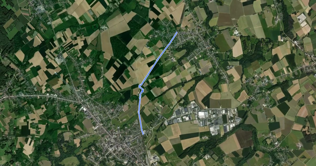Маршрут F221 Fietssnelweg Mollem - Asse на спутниковом снимке