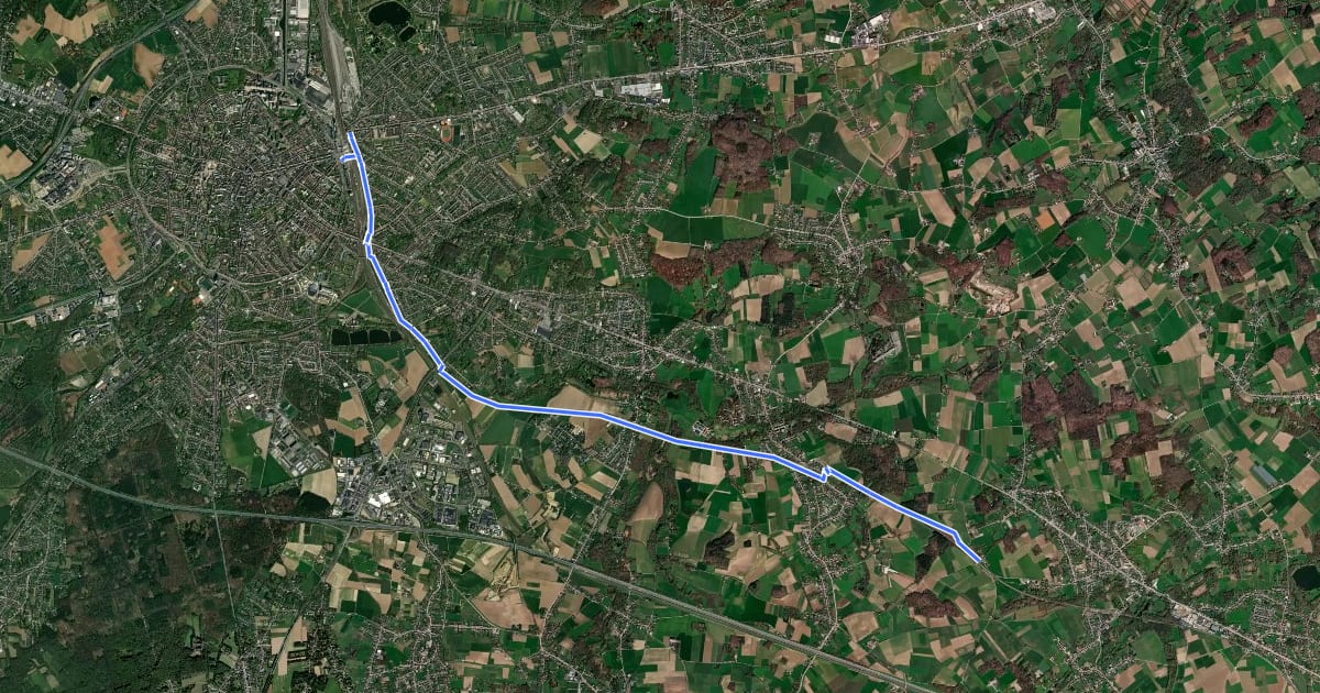 Маршрут F24 Fietssnelweg Leuven - Vertrijk на спутниковом снимке
