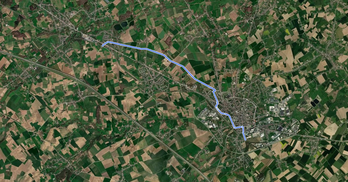 Маршрут F24 Fietssnelweg Vertrijk Tienen vandaag fietsbaar на спутниковом снимке