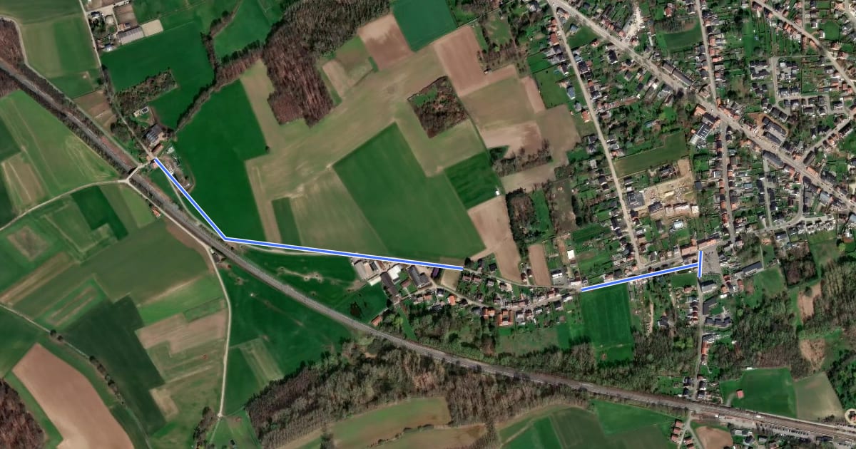 Маршрут F24 tijdelijke route Fietssnelweg Boutersem на спутниковом снимке