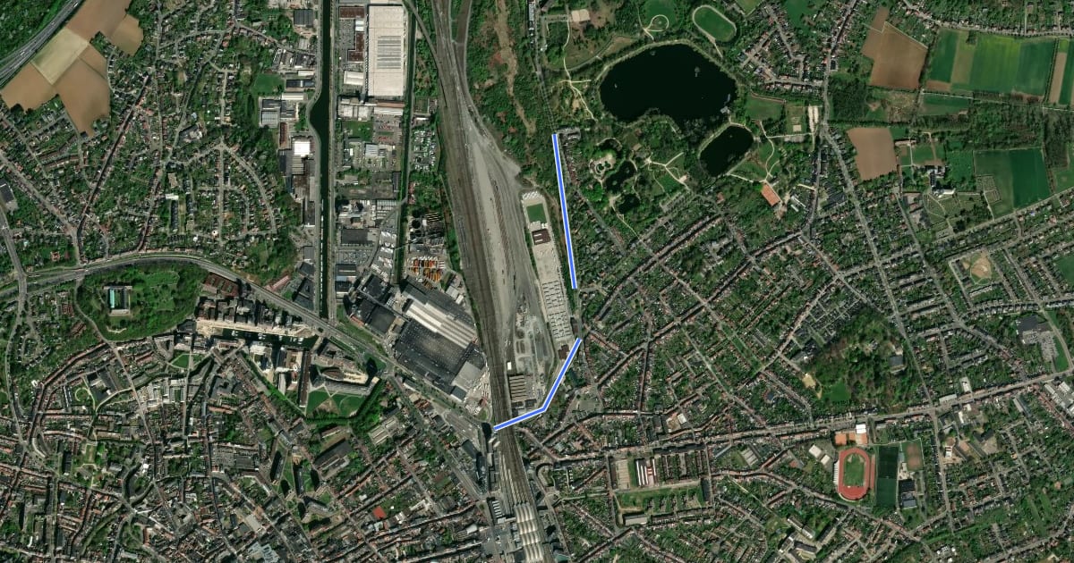 Маршрут F25 Fietssnelweg Leuven - Kessel-Lo на спутниковом снимке
