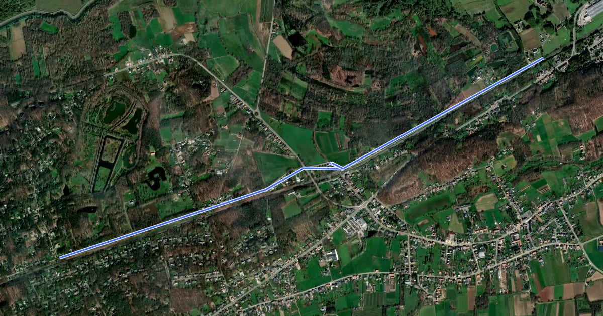 Маршрут F25 Fietssnelweg Wezemaal - Gelrode на спутниковом снимке