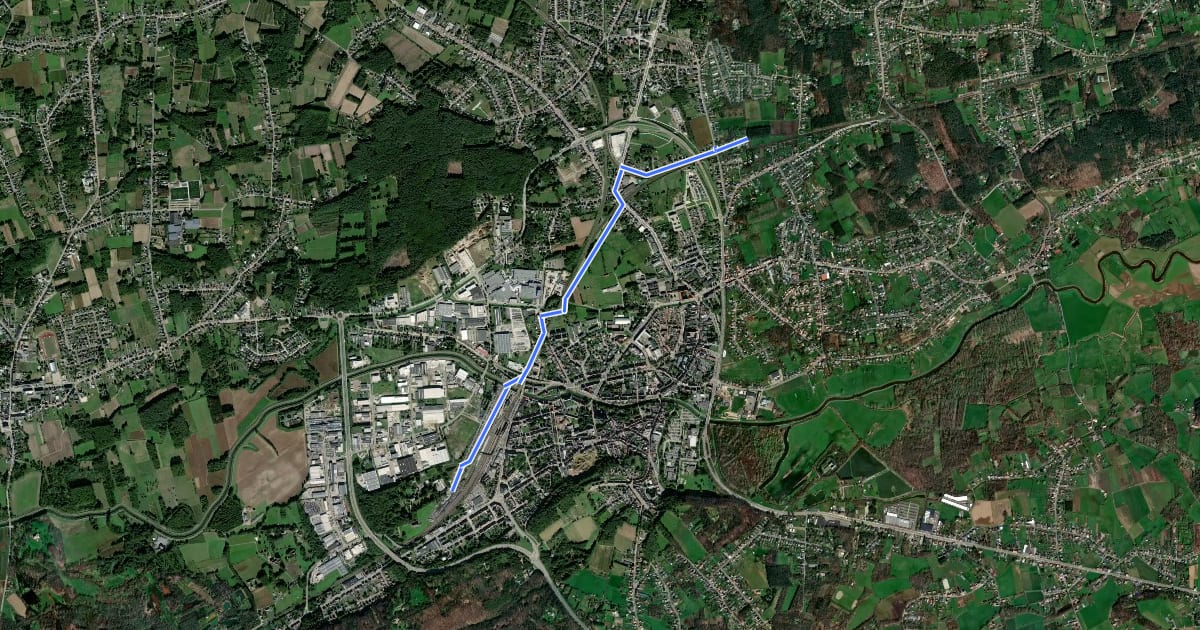 Маршрут F26 Fietssnelweg Aarschot на спутниковом снимке