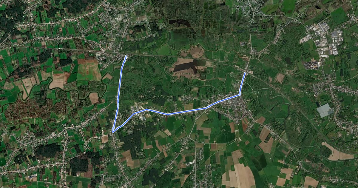Маршрут F26 Fietssnelweg Aarschot - Diest на спутниковом снимке