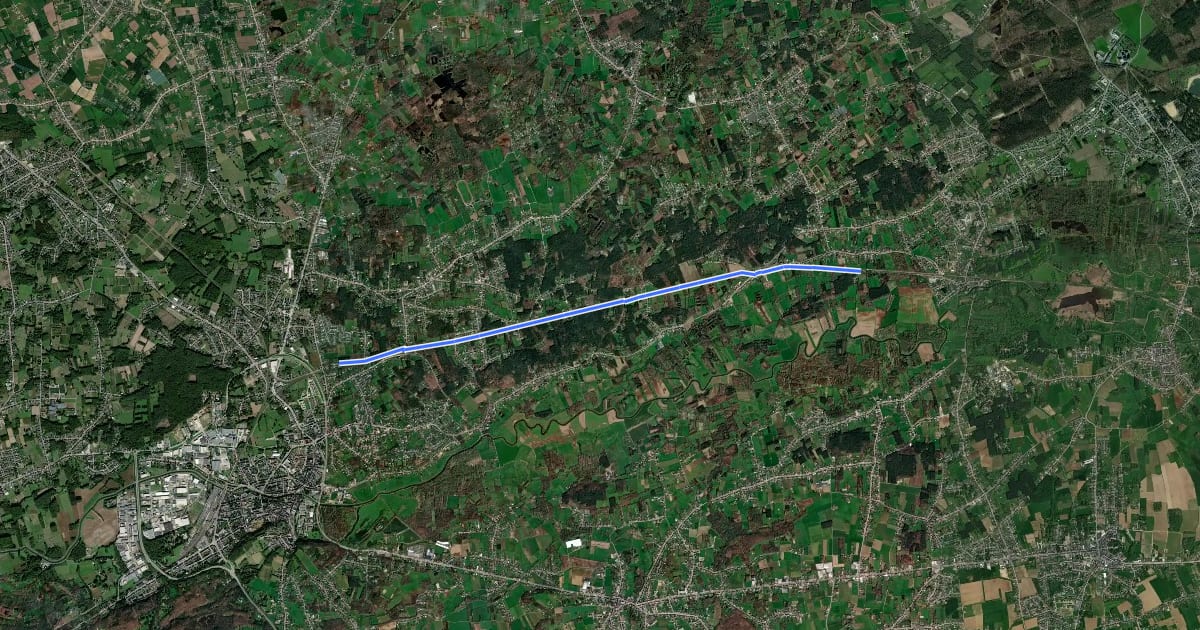 Маршрут F26 Fietssnelweg Aarschot - Testelt (wenslijn) на спутниковом снимке