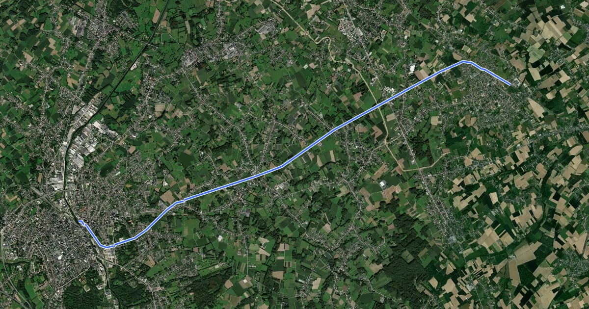 Маршрут F27 Fietssnelweg Aalst - Opwijk на спутниковом снимке