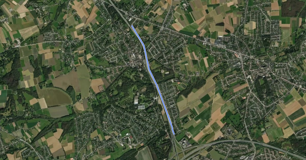 Маршрут F28 Fietssnelweg Brussel - Meise deel 2 на спутниковом снимке