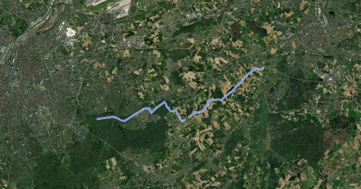 Маршрут F29 Fietssnelweg Brussel - Egenhoven на спутниковом снимке