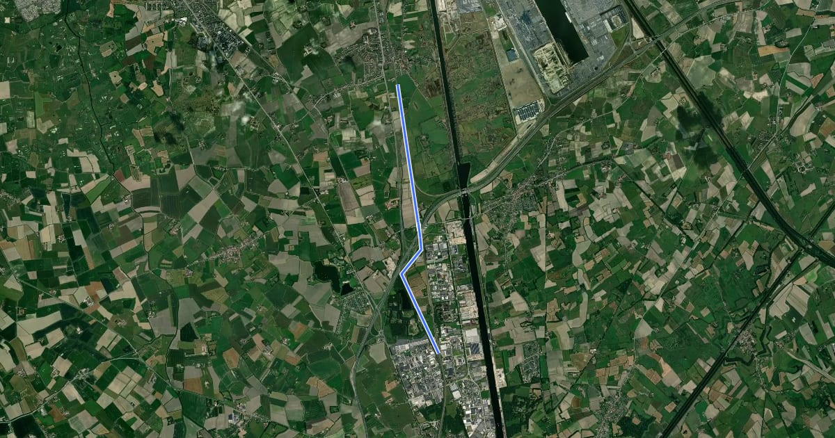Маршрут F31 Fietssnelweg Dudzele - Lissewege (wenslijn) на спутниковом снимке