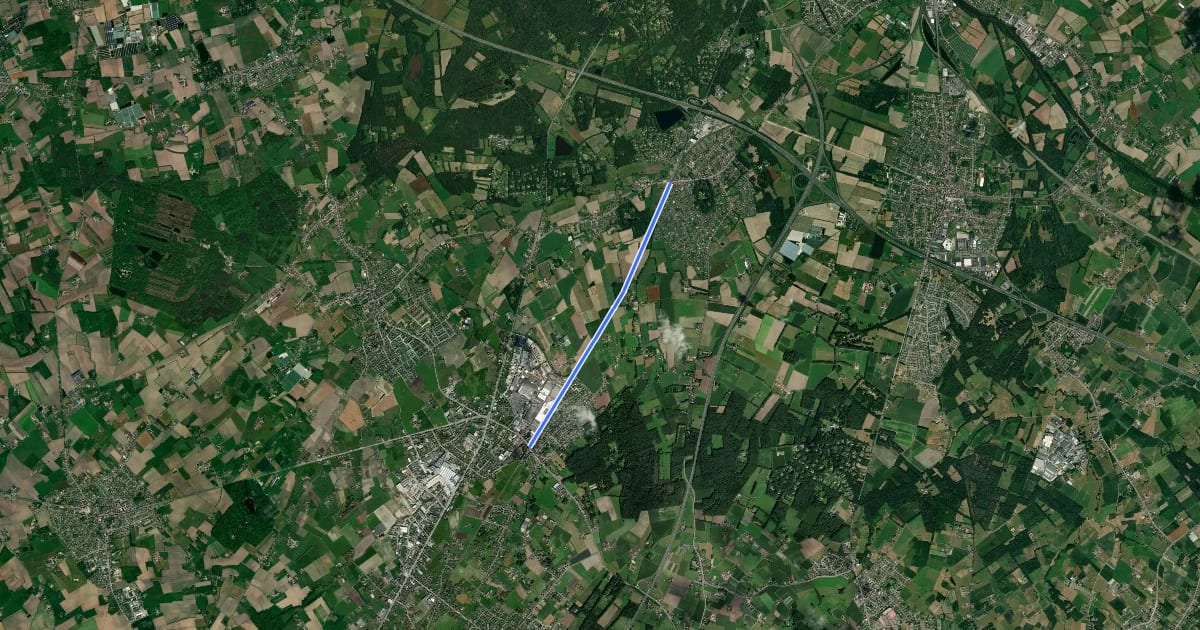 Маршрут F32 Fietssnelweg Loppem (wenslijn) на спутниковом снимке