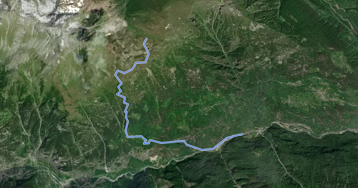 Маршрут F32 - Iselle - Alpe Pianezzoni на спутниковом снимке