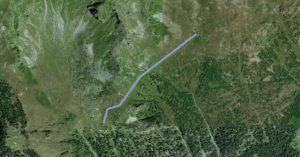 Маршрут F32b - Alpe Valescia - Alpe Camoscella на спутниковом снимке