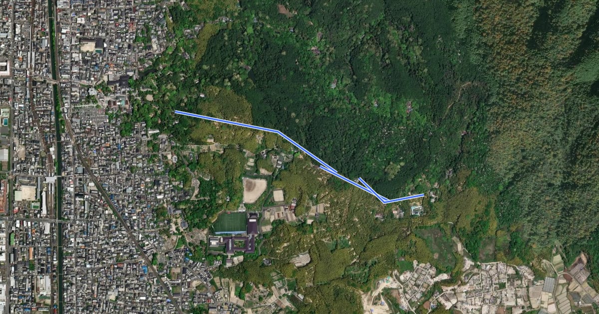 Маршрут 京都一周トレイル東山コース F34:F35 на спутниковом снимке
