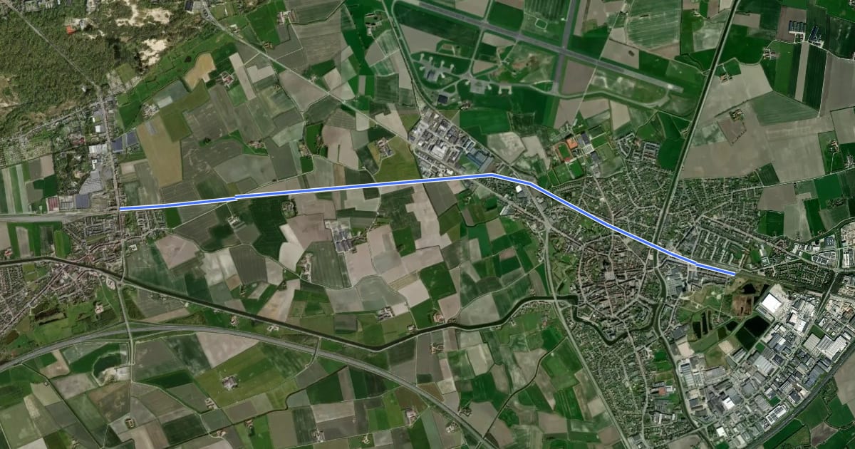 Маршрут F35 Fietssnelweg Adinkerke - Veurne (wenslijn) на спутниковом снимке