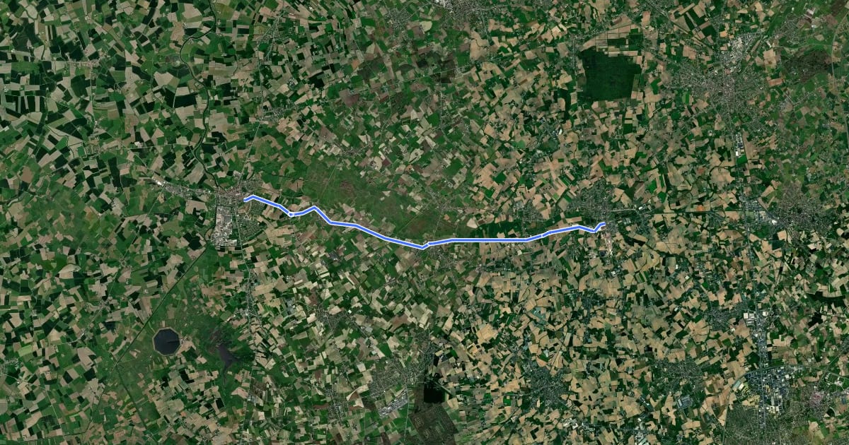 Маршрут F351Alt Fietssnelweg Ieper - Kortemark на спутниковом снимке