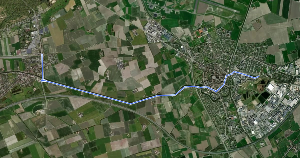 Маршрут F35Alt Fietssnelweg Adinkerke - Veurne (omleiding) на спутниковом снимке