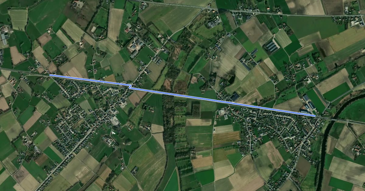 Маршрут F37 Fietssnelweg Aarsele - Grammene (wenslijn) на спутниковом снимке