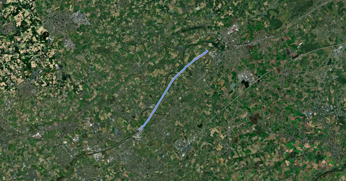 Маршрут F371 Fietssnelweg Deinze - Desselgem на спутниковом снимке