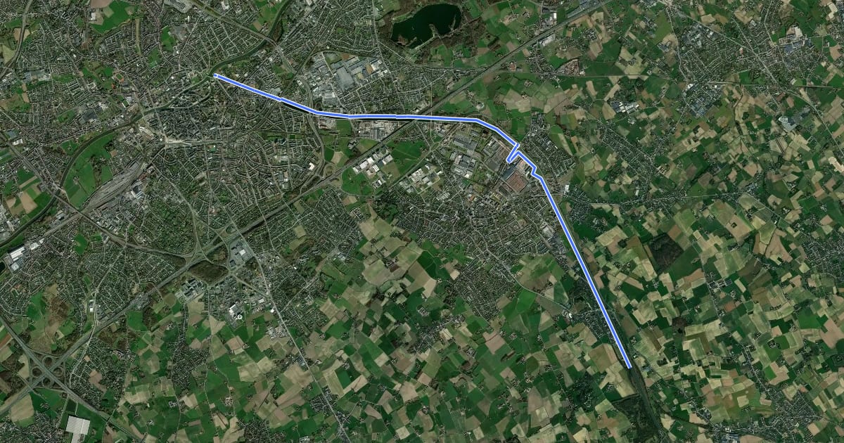 Маршрут F374 Fietssnelweg Kortrijk - Zwevegem на спутниковом снимке