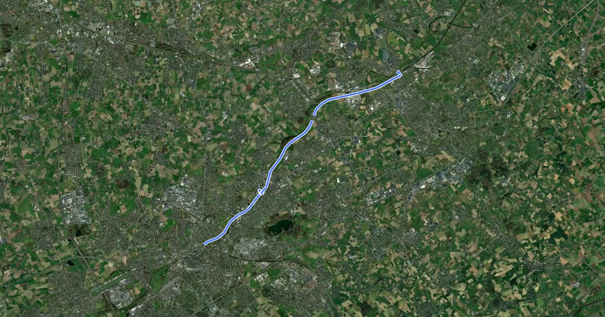 Маршрут F374 Fietssnelweg Leie rechteroever Waregem - Kortrijk на спутниковом снимке