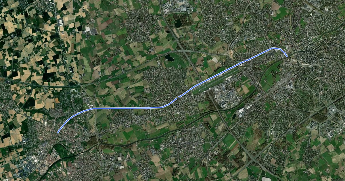 Маршрут F375 Fietssnelweg Kortrijk - Menen на спутниковом снимке