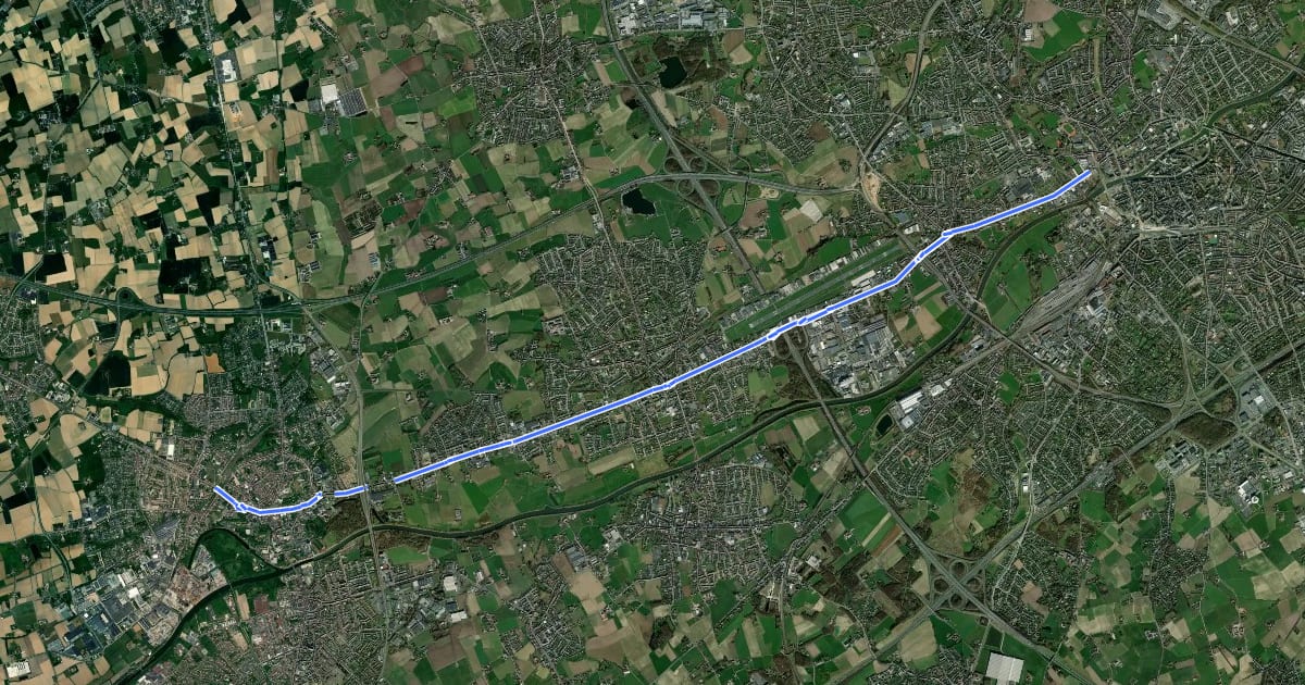 Маршрут F375Alt Fietssnelweg Kortrijk - Menen на спутниковом снимке