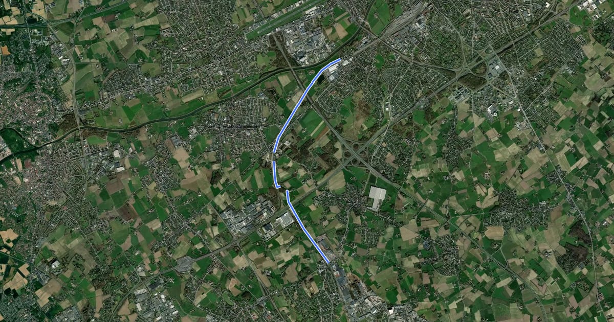 Маршрут F376 Fietssnelweg Kortrijk - Moeskroen (wenslijn) на спутниковом снимке