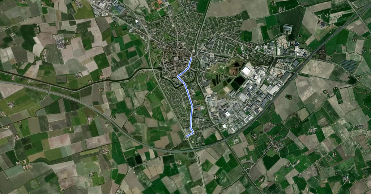 Маршрут F38Alt Fietssnelweg Veurne (omleiding) на спутниковом снимке
